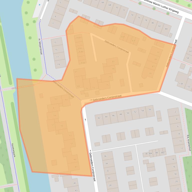 Kaart van postcodegebied 1444HM.