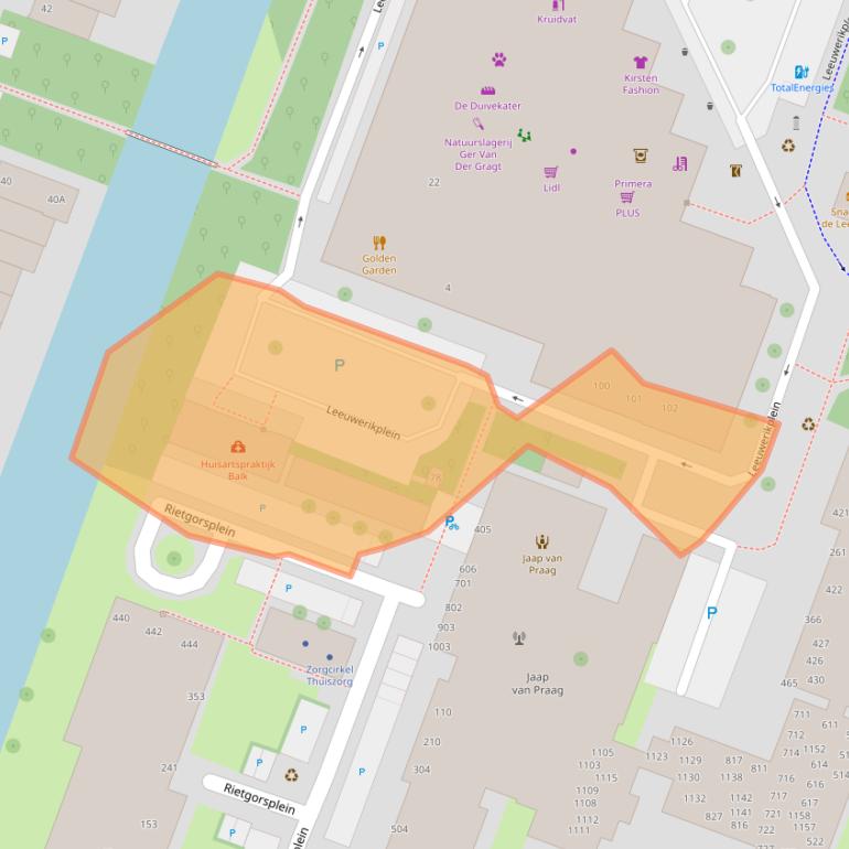 Kaart van postcodegebied 1444HZ.