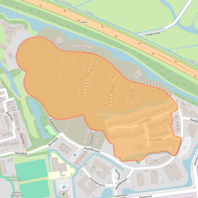 Kaart van postcodegebied 1444JD.