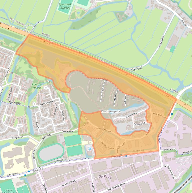 Kaart van postcodegebied 1444JE.