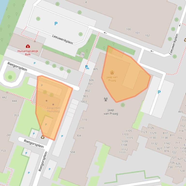 Kaart van postcodegebied 1444TA.