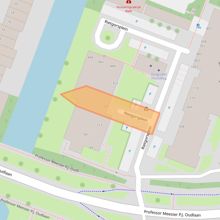 Kaart van postcodegebied 1444TJ.