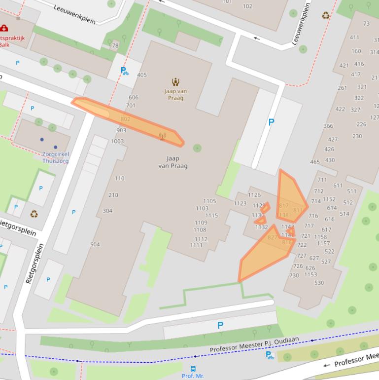 Kaart van postcodegebied 1444TX.