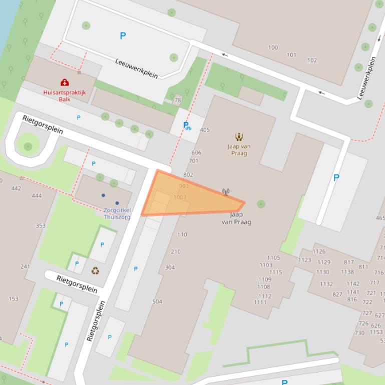 Kaart van postcodegebied 1444TZ.