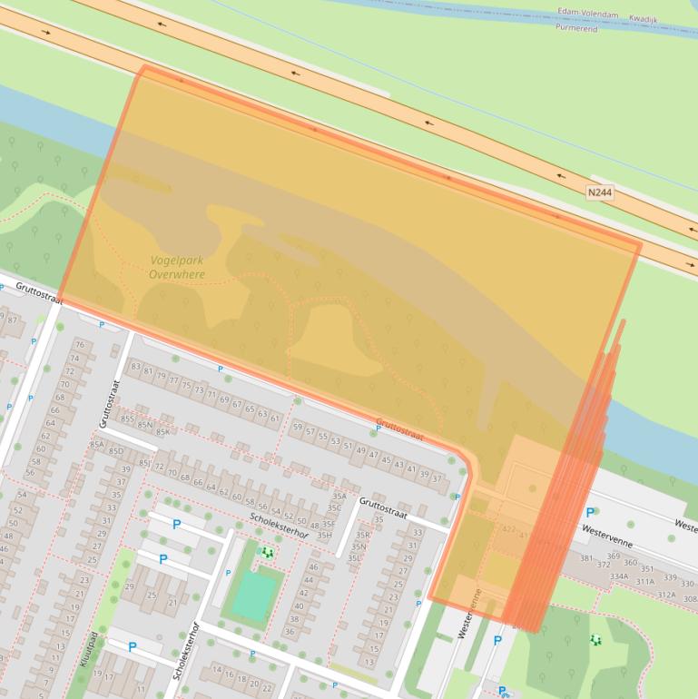Kaart van postcodegebied 1444WS.