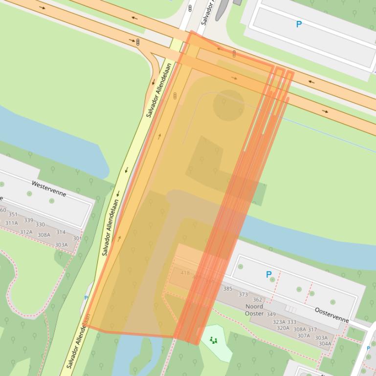 Kaart van postcodegebied 1444XP.