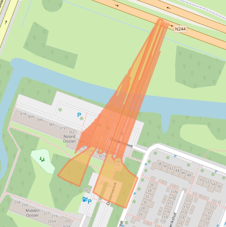 Kaart van postcodegebied 1444XR.