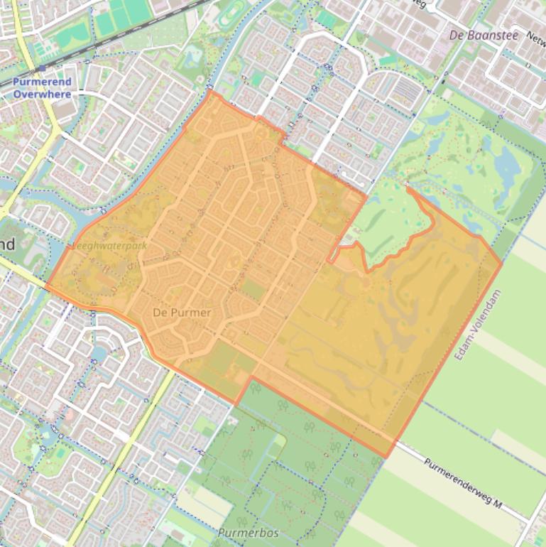 Kaart van postcodegebied 1445.