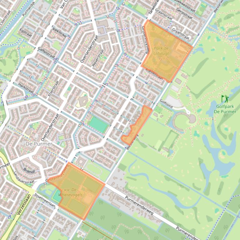 Kaart van postcodegebied 1445AC.