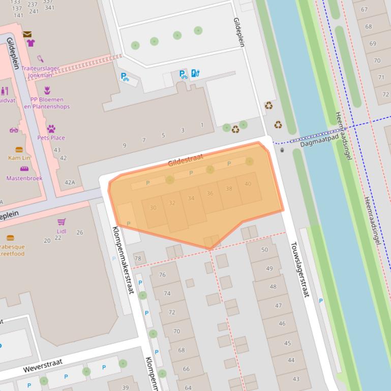 Kaart van postcodegebied 1445BL.