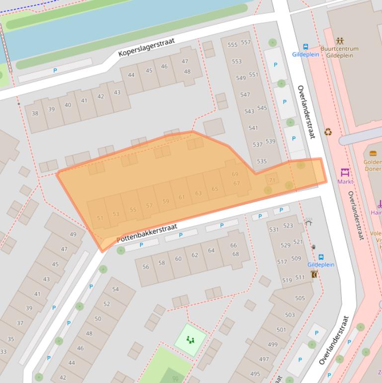 Kaart van postcodegebied 1445CH.