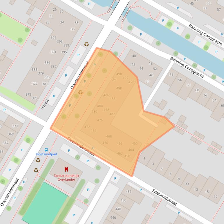 Kaart van postcodegebied 1445DZ.