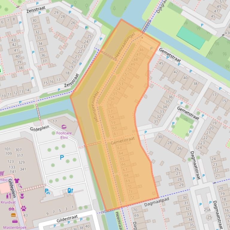 Kaart van postcodegebied 1445GH.
