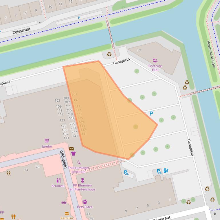 Kaart van postcodegebied 1445GW.