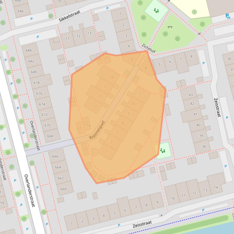 Kaart van postcodegebied 1445HD.