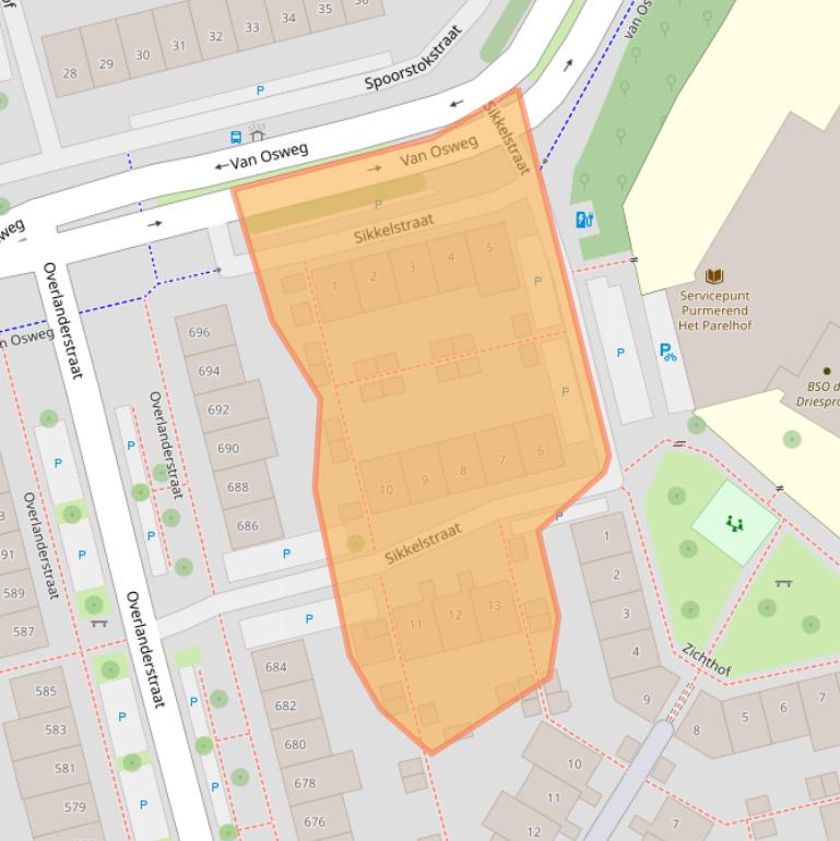 Kaart van postcodegebied 1445HE.