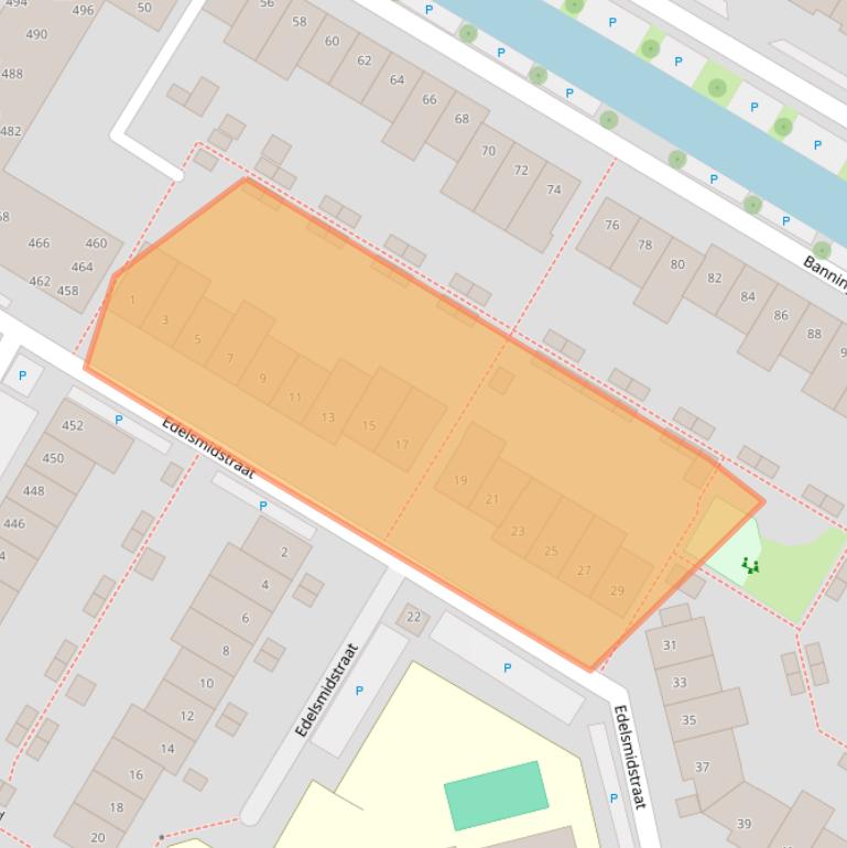 Kaart van postcodegebied 1445KA.