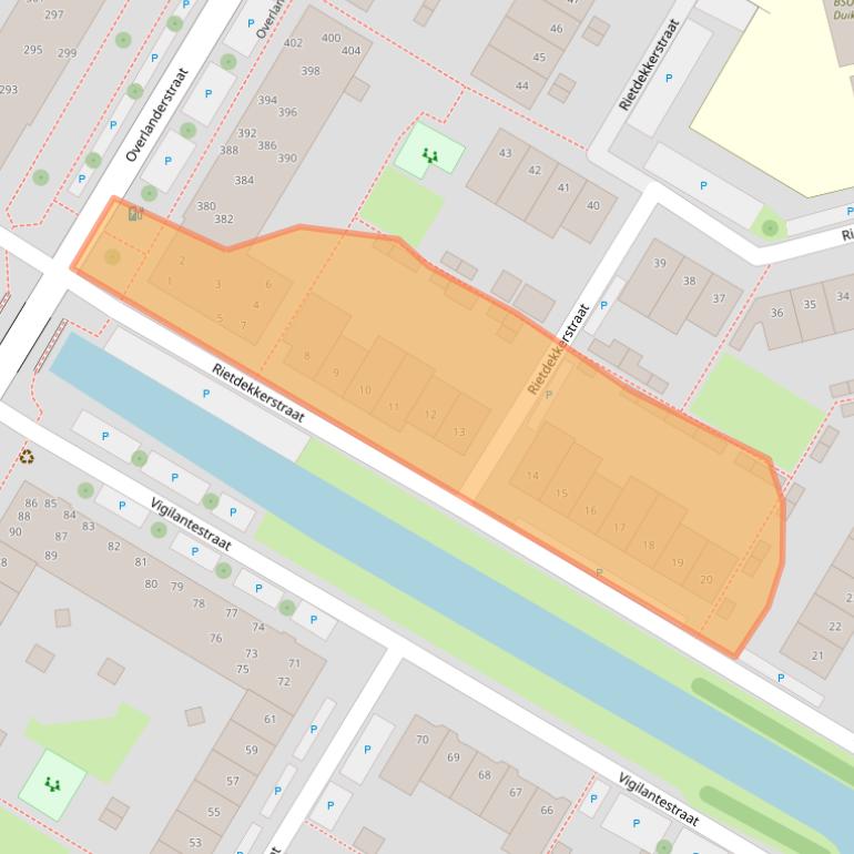 Kaart van postcodegebied 1445KE.