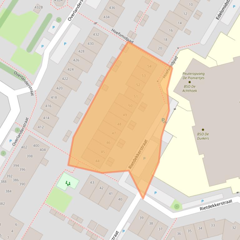 Kaart van postcodegebied 1445KH.