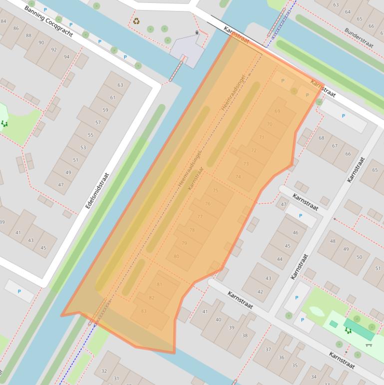 Kaart van postcodegebied 1445KZ.