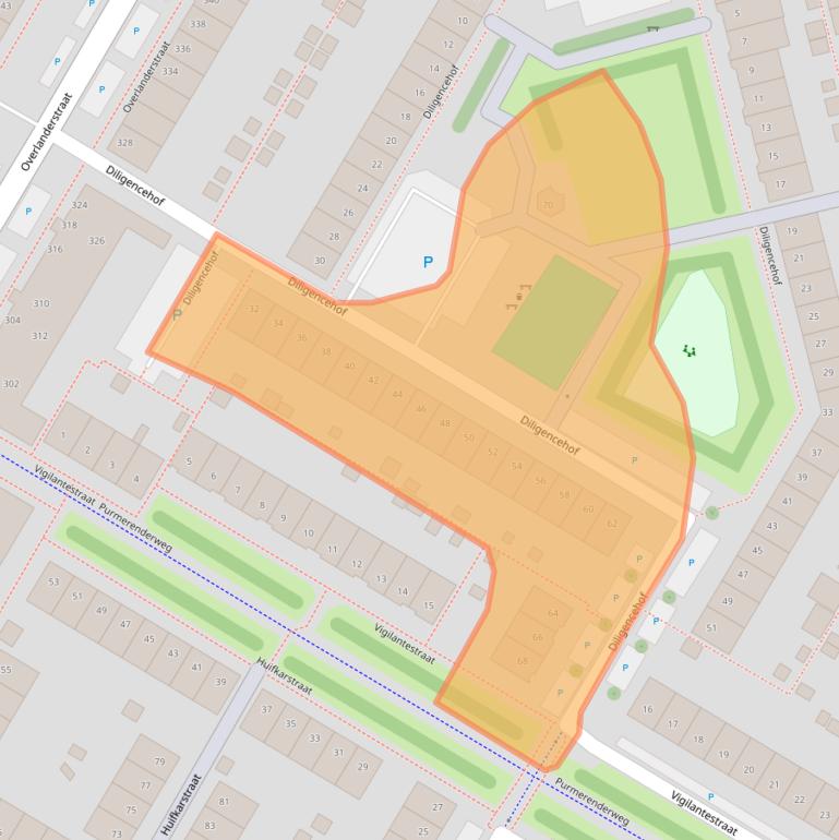 Kaart van postcodegebied 1445MS.