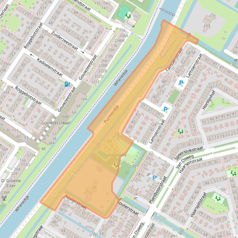 Kaart van postcodegebied 1445RH.