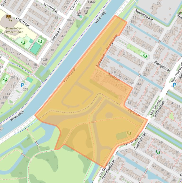 Kaart van postcodegebied 1445RP.