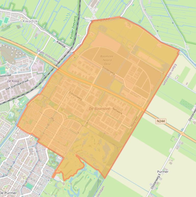 Kaart van postcodegebied 1446.