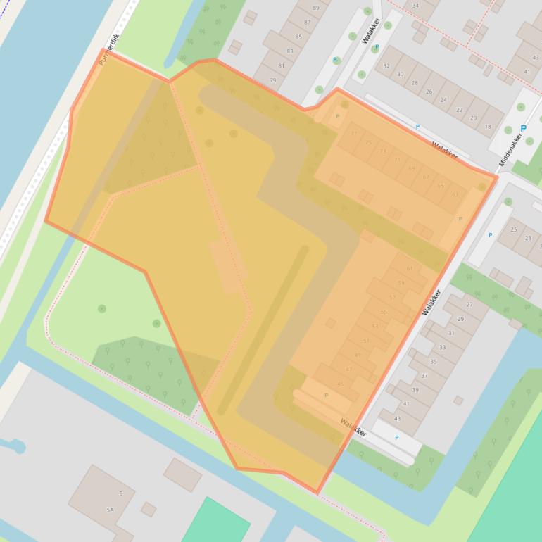 Kaart van postcodegebied 1446GB.