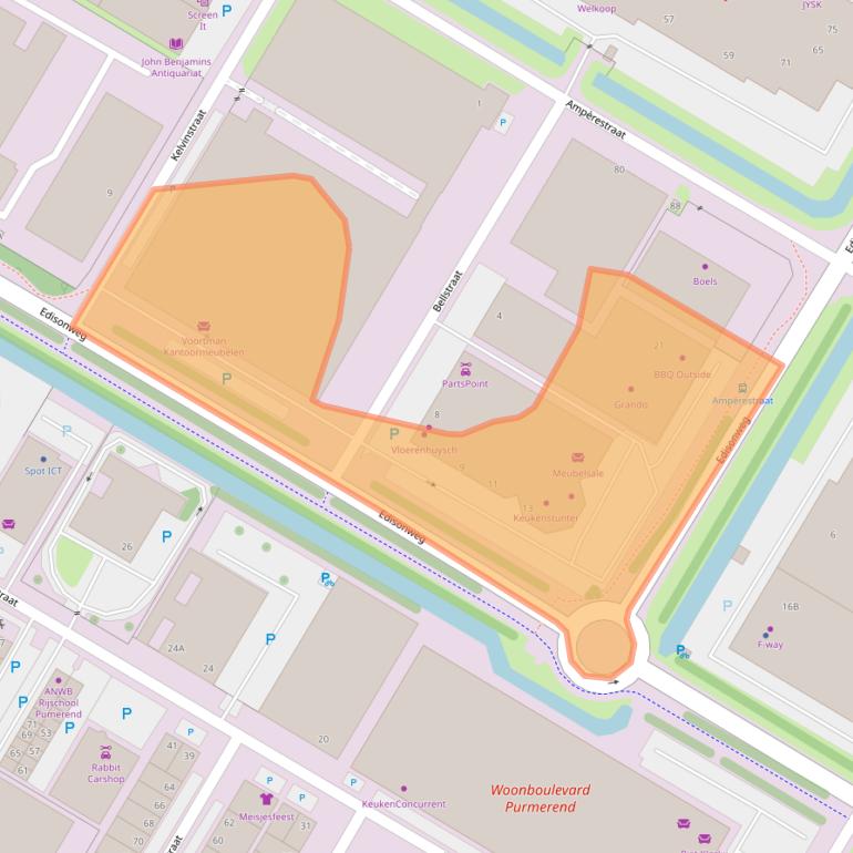 Kaart van postcodegebied 1446TM.