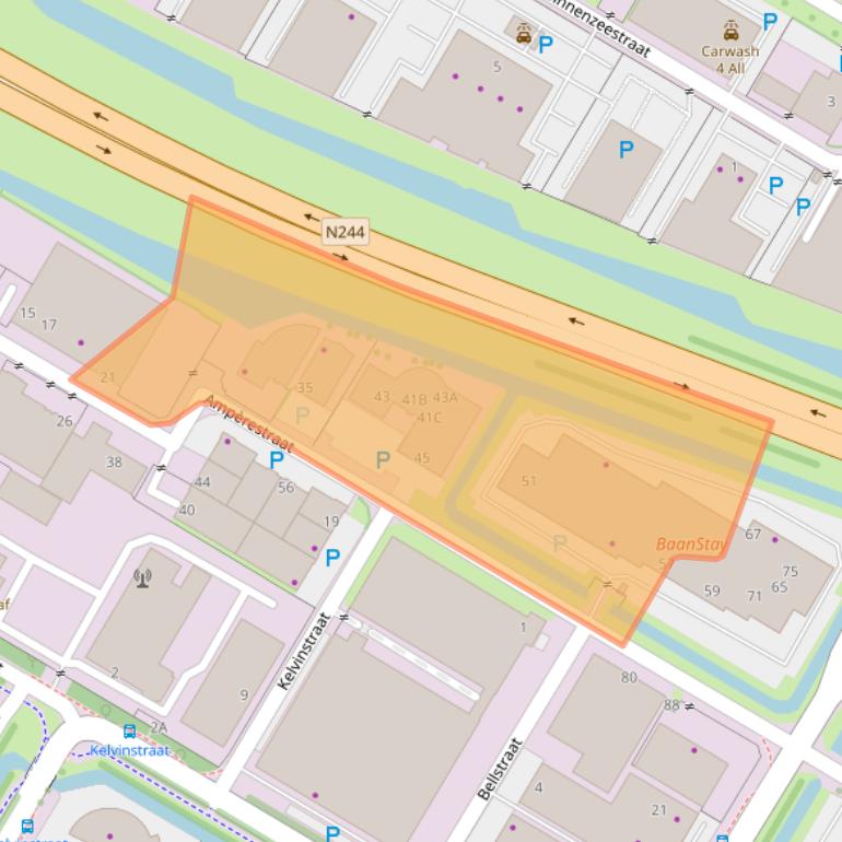 Kaart van postcodegebied 1446TR.