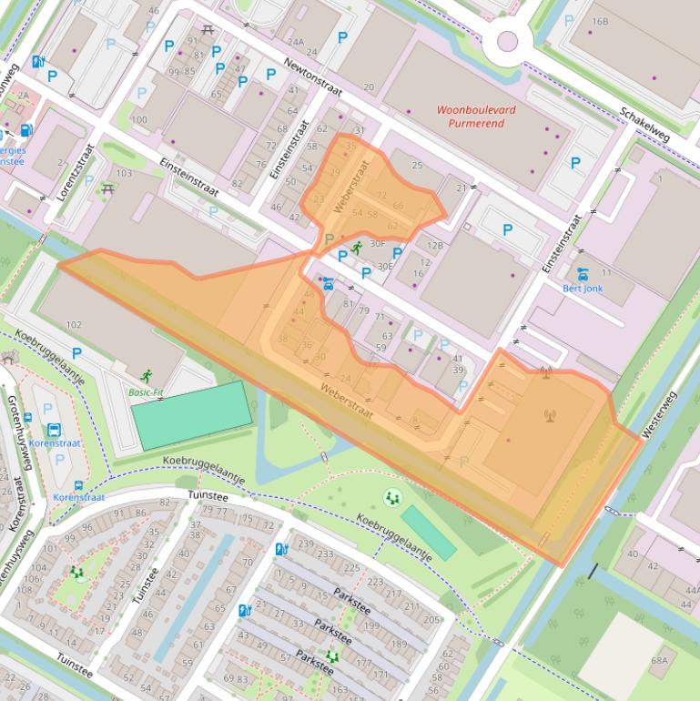 Kaart van postcodegebied 1446VV.