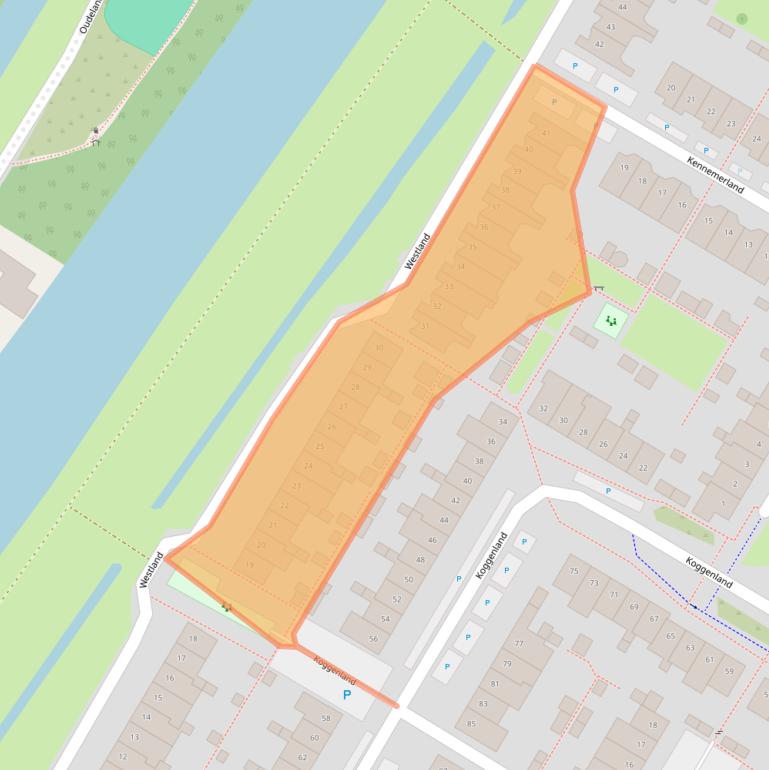 Kaart van postcodegebied 1447BB.