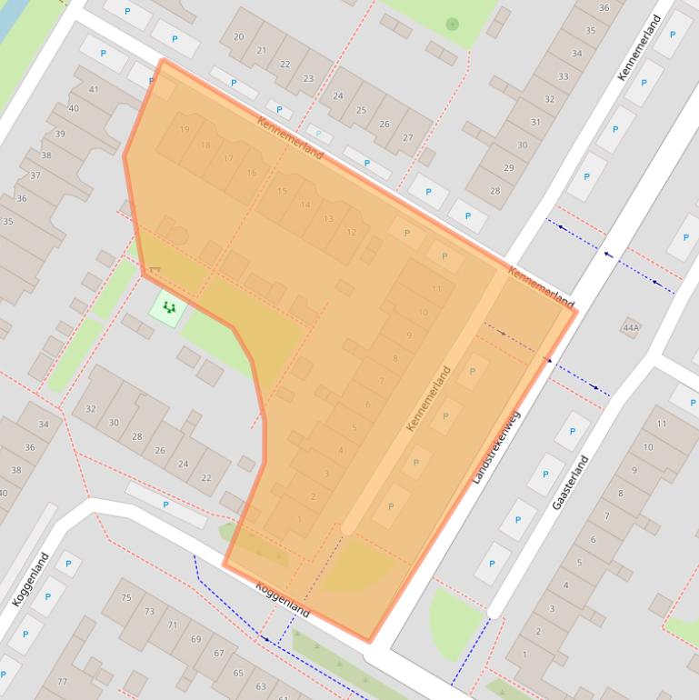 Kaart van postcodegebied 1447BG.