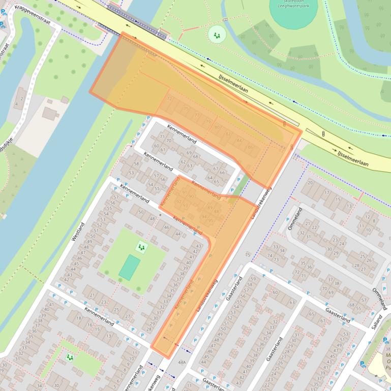 Kaart van postcodegebied 1447BK.