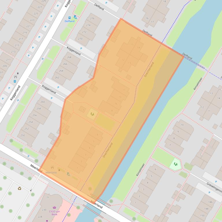 Kaart van postcodegebied 1447EA.