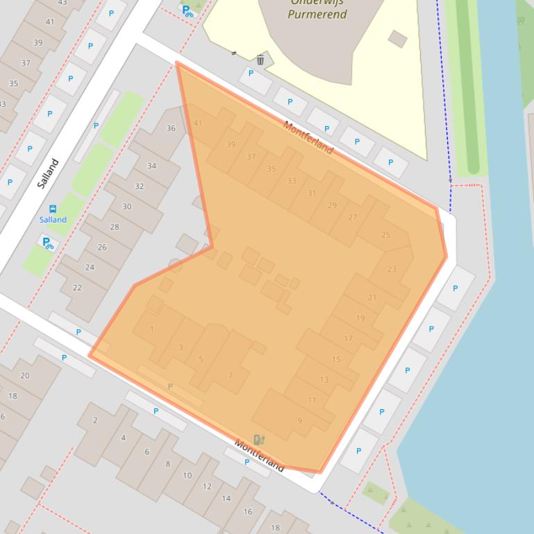 Kaart van postcodegebied 1447EC.