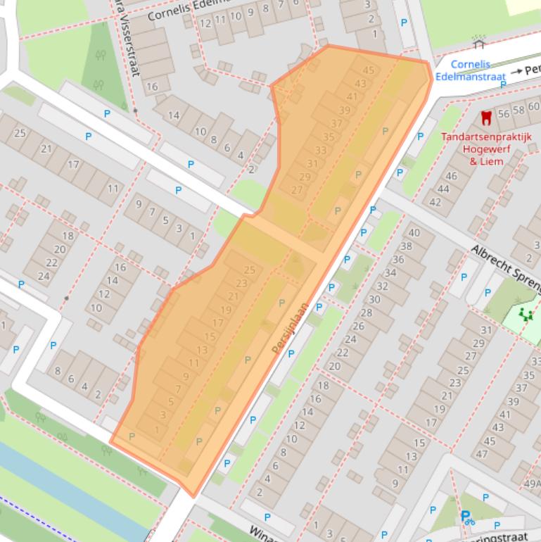 Kaart van postcodegebied 1447EM.