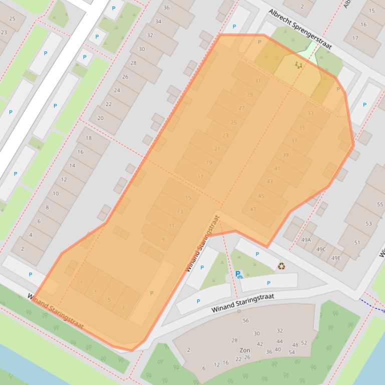 Kaart van postcodegebied 1447ET.