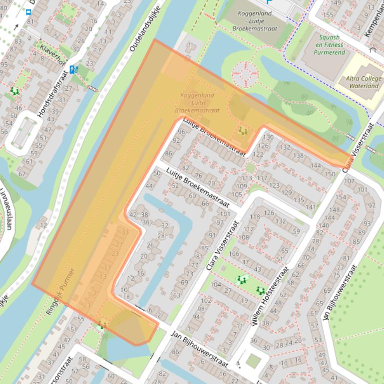 Kaart van postcodegebied 1447GB.