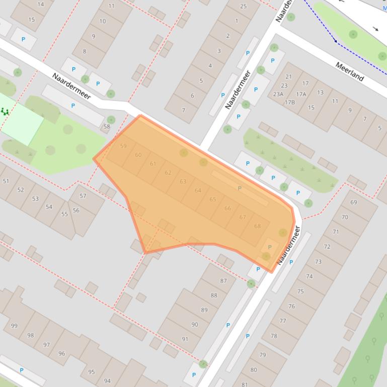 Kaart van postcodegebied 1447KK.