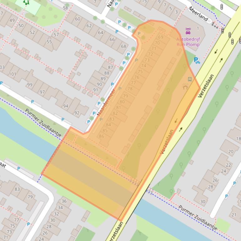 Kaart van postcodegebied 1447KL.