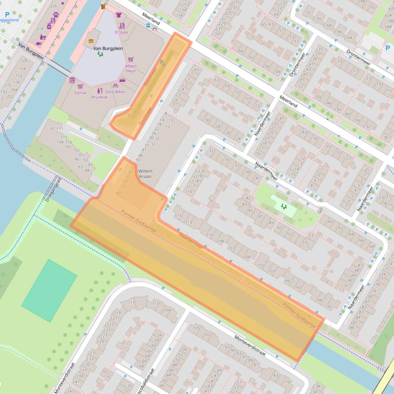 Kaart van postcodegebied 1447KZ.