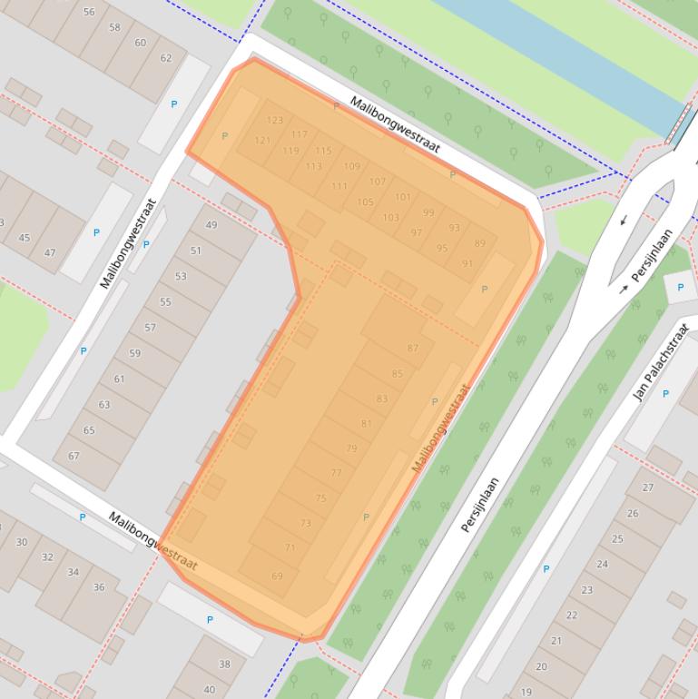 Kaart van postcodegebied 1447WZ.