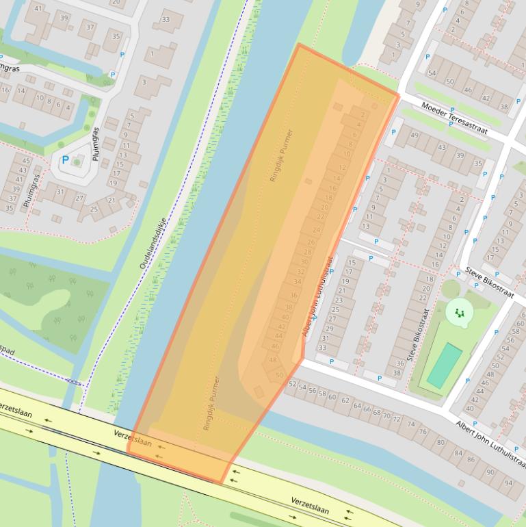 Kaart van postcodegebied 1447XE.