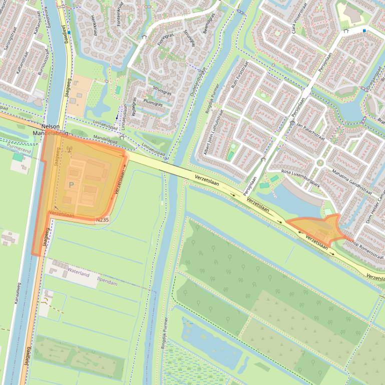 Kaart van postcodegebied 1447XX.