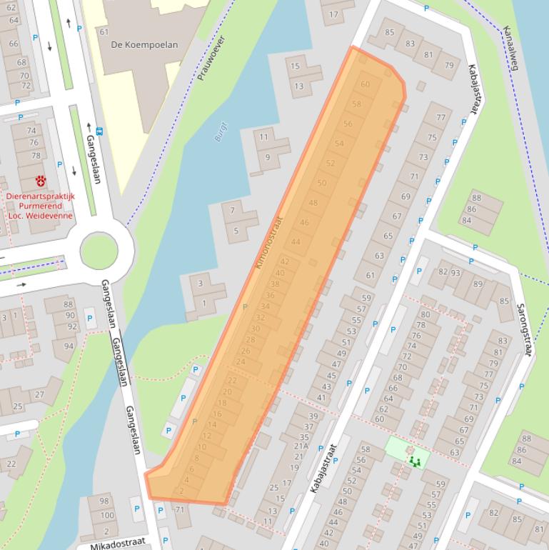 Kaart van postcodegebied 1448DS.