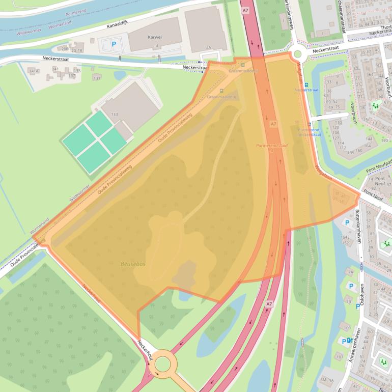 Kaart van postcodegebied 1448KT.