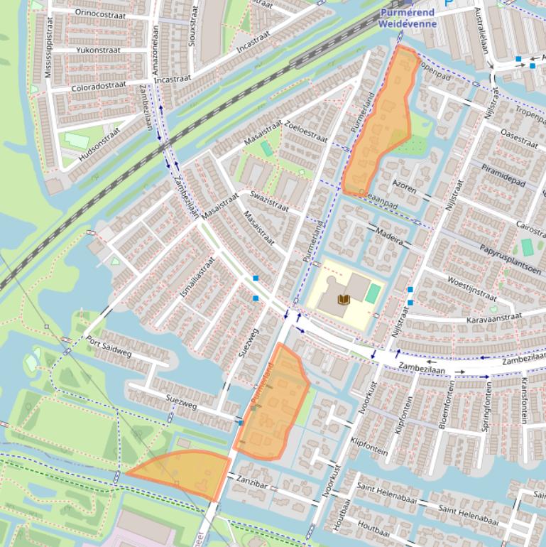 Kaart van postcodegebied 1448MD.