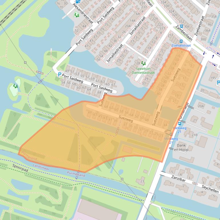 Kaart van postcodegebied 1448MN.